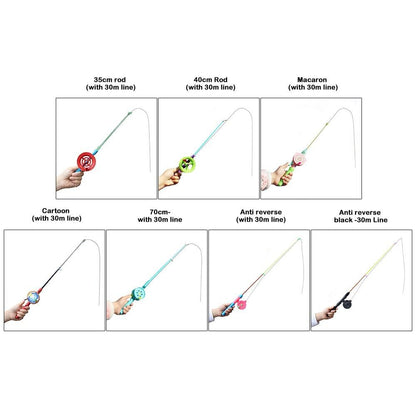 Varas de pesca retráteis para gelo 2024 Varas de pesca giratórias de inverno para pesca no gelo 35/40/75/80cm Varões de pesca de gelo para crianças Pesca de inverno no gelo