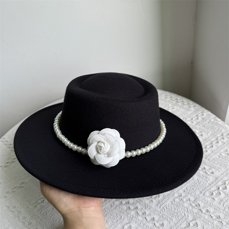 Chapéu Fedora unissex de inverno, superfície circular côncava e convexa, chapéu de jazz de feltro liso, elegante para homens e mulheres.