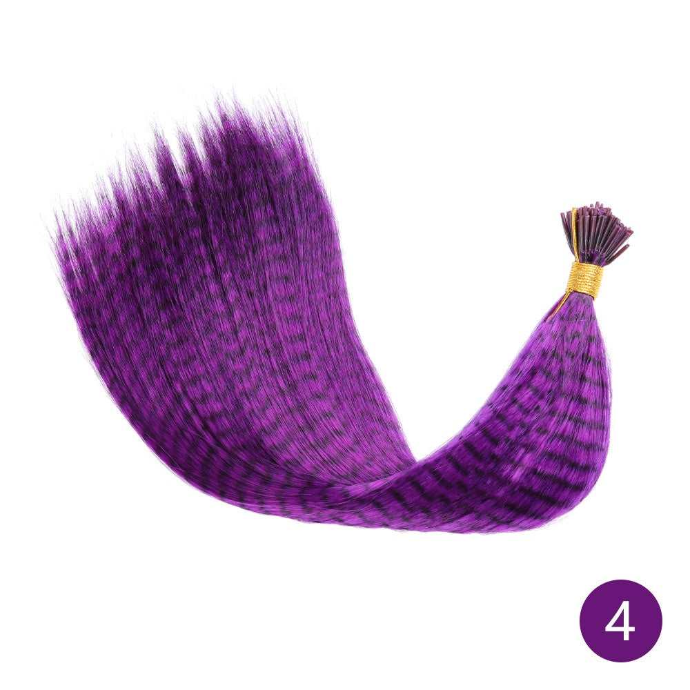 Extensão de Cabelo de Pena AZQUEEN 10 Peças Cabelo Falso I Tip Cabelo Sintético Arco-Íris 16 Polegadas Aplique de Pena para Extensão de Cabelo