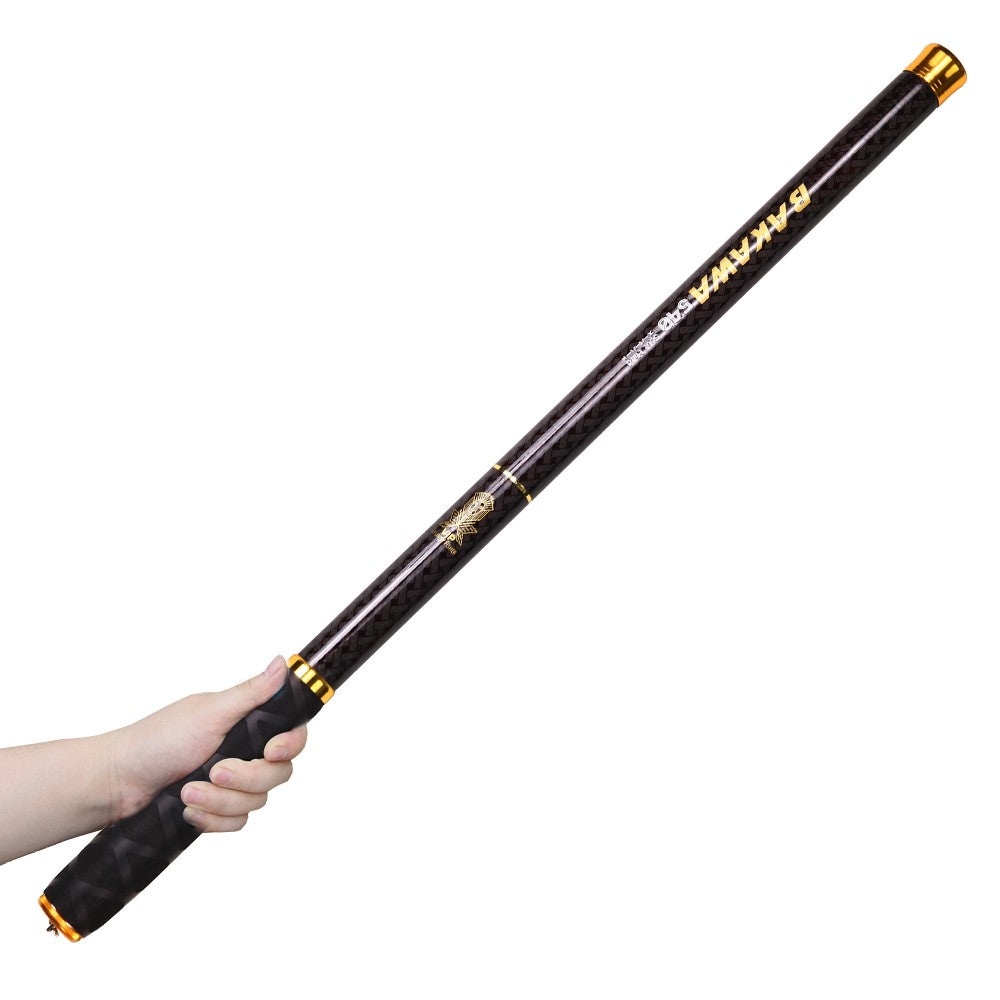 Vara de Pesca BAKAWA Stream Telescópica 3.6M/3.9M/4.5M/5.4M/6.3M/7.2M 100% Fibra de Carbono Pesca de Carpa em Água Doce Pesca de Viagem