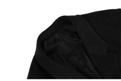 Mauroicardi Autumn Winter Extra Long Warm Black Loose Casual Wool Blends Coat Men Luxury Floor Length Overcoat Korean Fashion