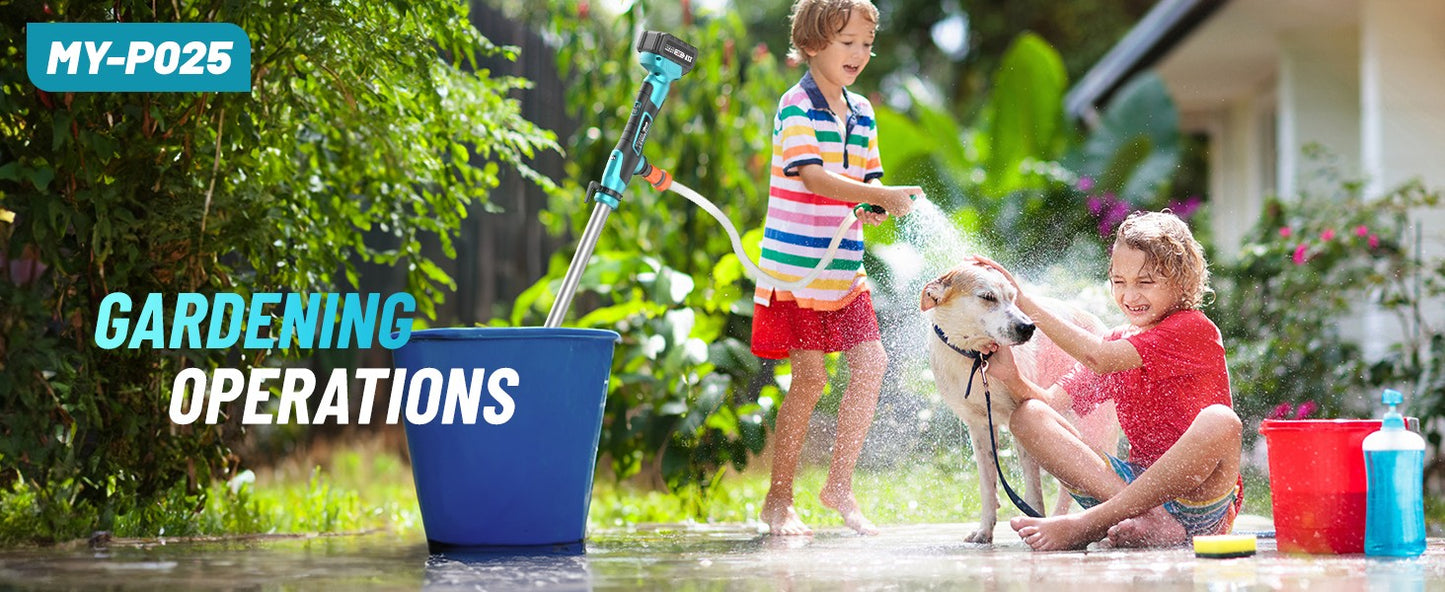 Seesii Cordless Stick Water Transfer Pump Handheld Portable Utility Sump Pump 3/4" Outlet for Pool/Garden/Pond/RV/Boat Draining