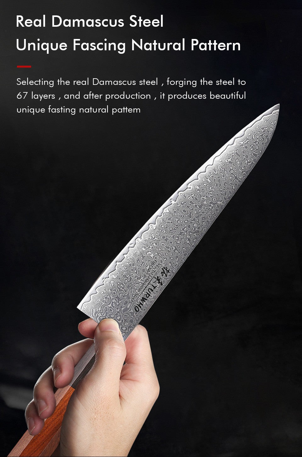 TURWHO Hand Forged Japanese Kitchen Knives Damascus Chef Knife High Carbon VG10 Steel Santoku Nakiri Bread Utility Handmad Knife