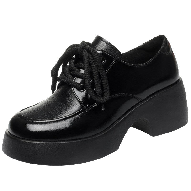 Soft Leather Uniform Shoes Female British Girl Japanese Wild Black Retro Mary Jane Shoes Lolita Platform Shoes Low Anti-slip