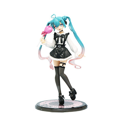 Animação Anime Linda Garota Hatsune Miku Artesanal Diabo Hatsune Miku Orelha de Gato Hatsune Miku Fofa Artesanal Modelo de PVC Decorações