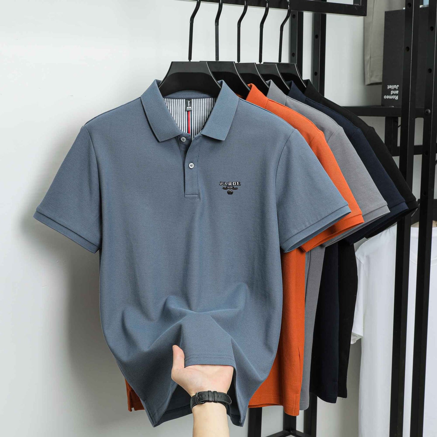 100% pure cotton new high-end brand men's short sleeved polo shirt summer fashion boutique crown badge golf top casual T-shirt