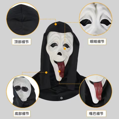 Halloween Cosplay Screaming Horror Props Mask, Breathable Skeleton Mask Horror Party Halloween Role-Playing Props