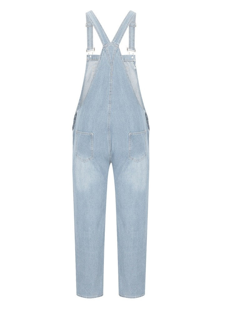 Calça Jeans Masculina Reta Larga Estilo Americano Vintage Macacão de Trabalho Casual