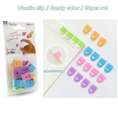 10/20pcs Mini Paper Clips Set Candy Color Transparent Metal Bookmark for File Index Page Holder Clamp Memo Office School F709