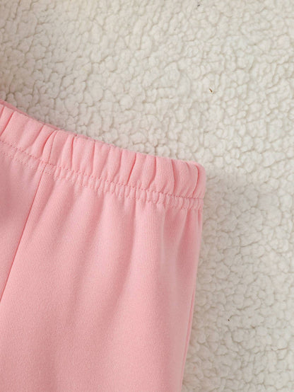 Baby Girl Fall Winter Clothes Solid Color 2 Piece Set Fleece  Set Fur Sweasthirt Turtleneck &Pants  Sportswear For 1-3Y