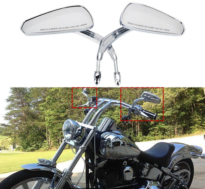 Espelhos Retrovisores Laterais de Guidão 5/16" para Motocicletas Harley Honda Davidson Sportster Fat Boy FLSTF Road King Street Glide 88-24