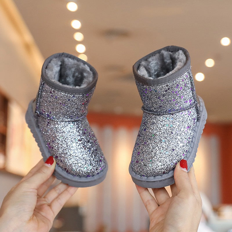 Children Warm Shoes Autumn Winter Boots Boys Girls Snow Shoes Fashion Shinny Soft Antislip Girls Boots 25-36 Sport Snow Boots