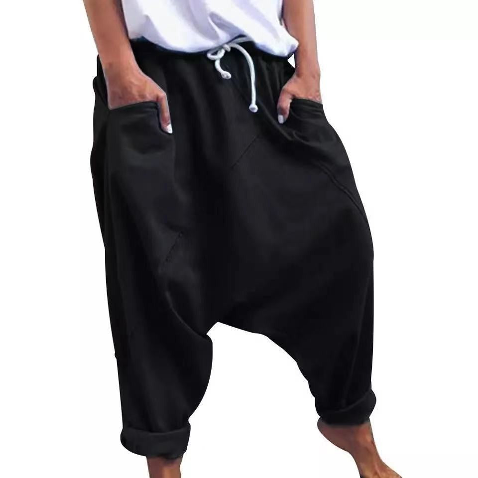 Women's Casual Harem Crotch Pants, Fashionable Lace-up Harem Pants, Women Trousers, Oversized Hip-hop Streetwear Woman