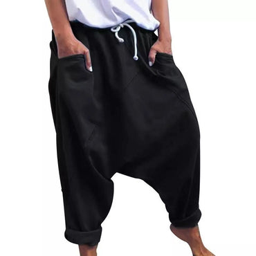 Women's Casual Harem Crotch Pants, Fashionable Lace-up Harem Pants, Women Trousers, Oversized Hip-hop Streetwear Woman