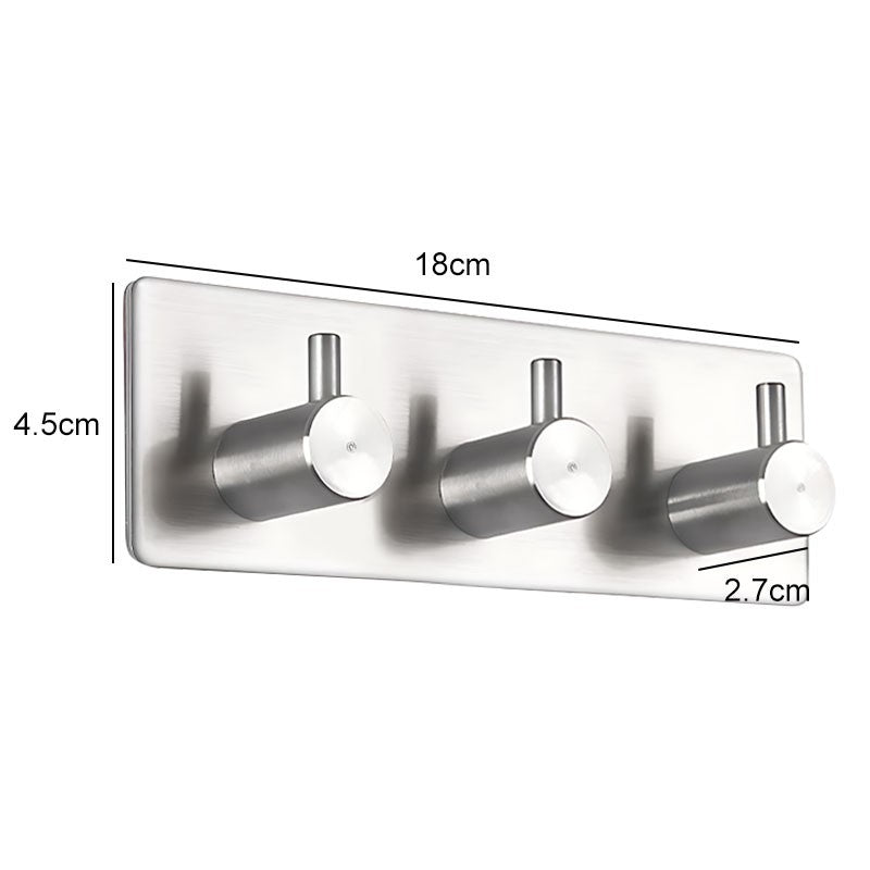Stainless Steel Self-Adhesive Hooks Towel Holder Coat Hooks Strong Hardware Hanging Hook Metal Sticky Hooks Bathroom Accessories