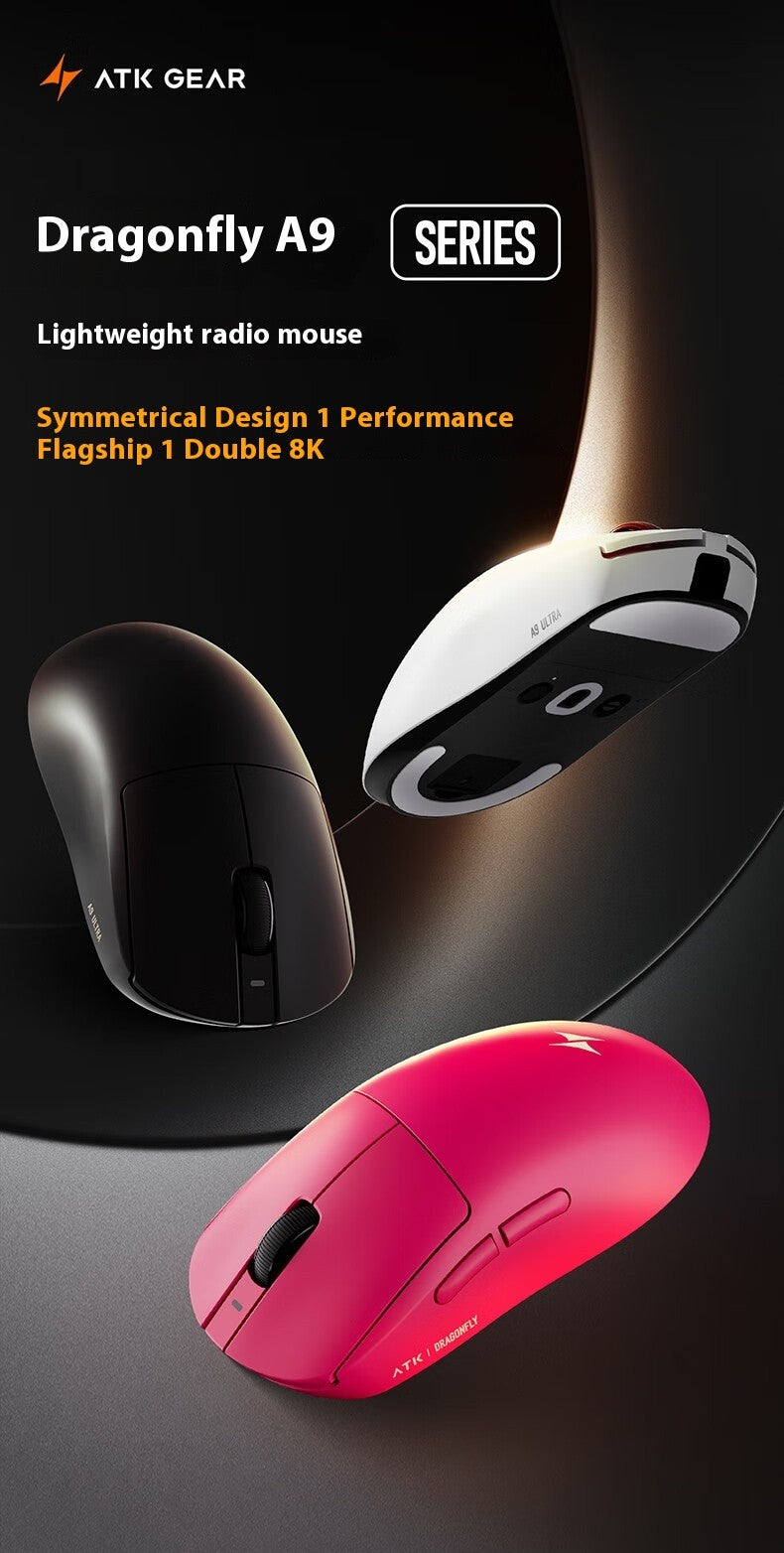 ATK A9 Ultra Wireless Gaming Mouse Tri Mode 8K 53g Lightweight A9/A9 SE/A9 Plus/A9 Pro Gaming Mouse E-sports PC Customized Gift