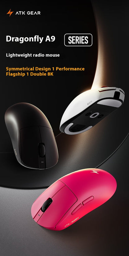 ATK A9 Ultra Wireless Gaming Mouse Tri Mode 8K 53g Lightweight A9/A9 SE/A9 Plus/A9 Pro Gaming Mouse E-sports PC Customized Gift