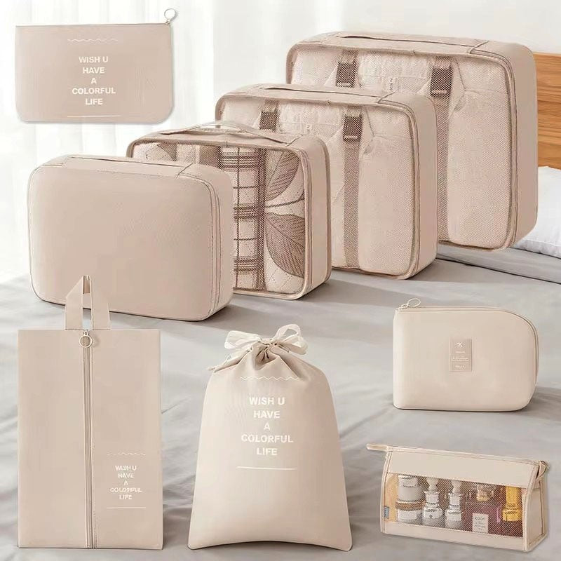 7/8/9-piece Set Travel Storage Bags,Digital Toiletries Shoes Clothes Organizer bag Suitcase Clothes Tidy Pouch,Packing Cubes Set