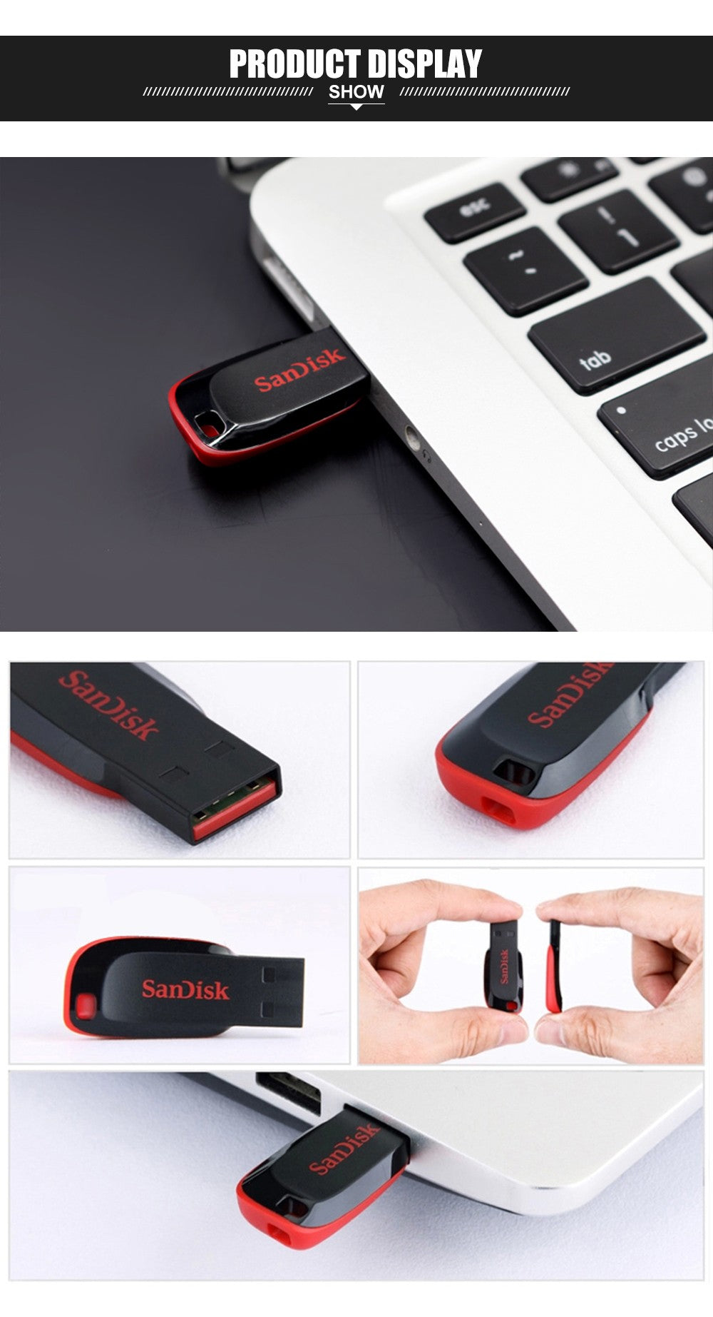 SanDisk CZ50 USB 2.0 Flash Drive 128GB 64GB 32GB U Disk 16GB USB2.0 Mini Pen Drive Memórias USB Flash USB Stick para computador