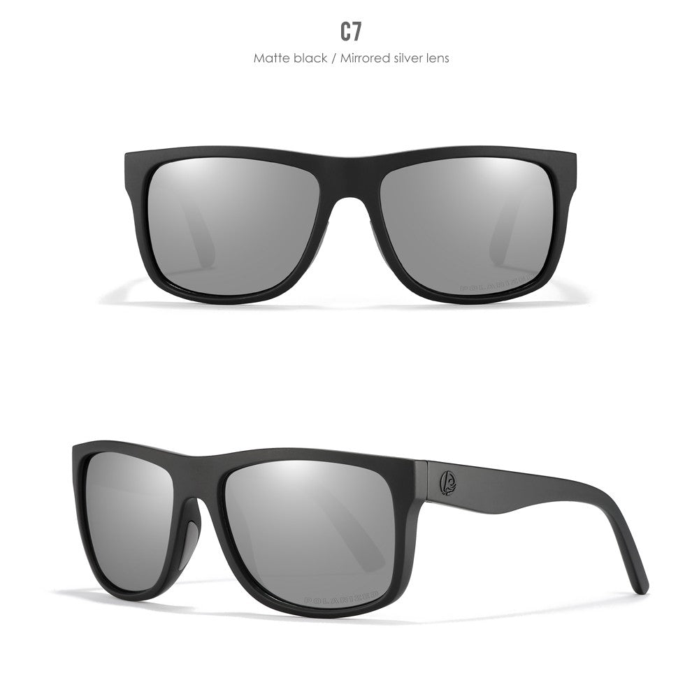 KDEAM Polarized Sunglasses Men Sports Tridimensional Brand Logo TR90 Square Sun Glasses All Black With Zipper Case KD0721