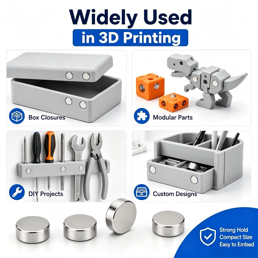 50 Pieces Magnets For 3D Printing,4x2 5x2 6x2 8x2 10x2mm Mini Magnets For 3D Printing,Refrigerator,Office, DIY, Crafts