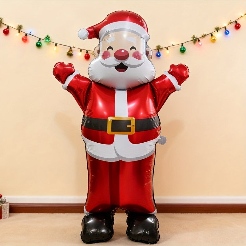 1/2pc 70-inch Standing 3D Waving Santa Claus Aluminum Foil Balloon Christmas Mall Atmosphere Decoration Indoor Theme Decor