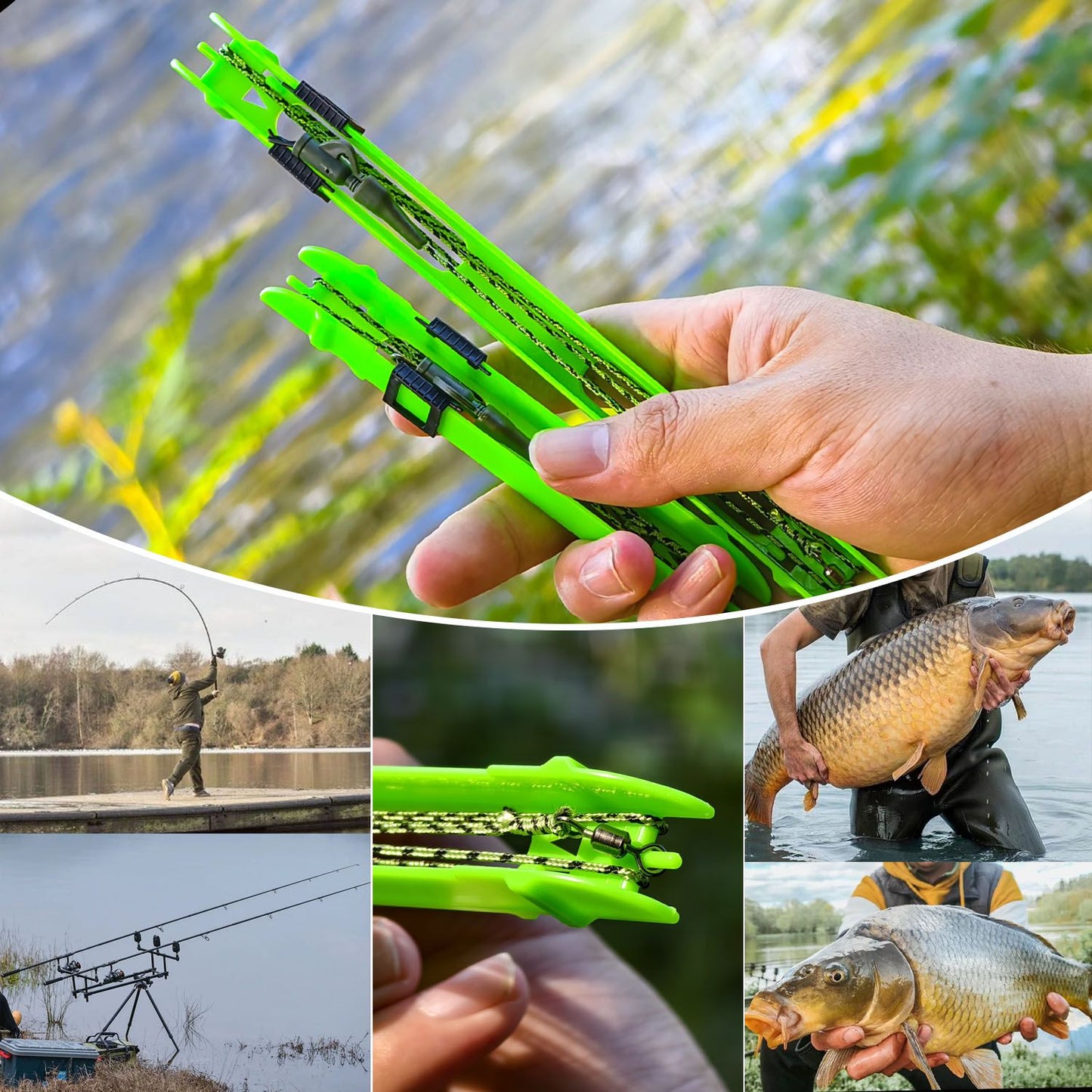 Sougayilang 10 peças de pranchas de enrolamento de linha de pesca de plástico 13/20cm Suporte de equipamento enroladores de linha de pesca suspensa Acessórios de pesca