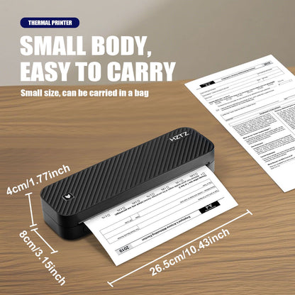 Impressora Térmica Portátil Sem Tinta A4 Bluetooth PDF Excel Word para Impressão de Documentos com Rolo de Papel para Trabalho de Escritório Casa Escola