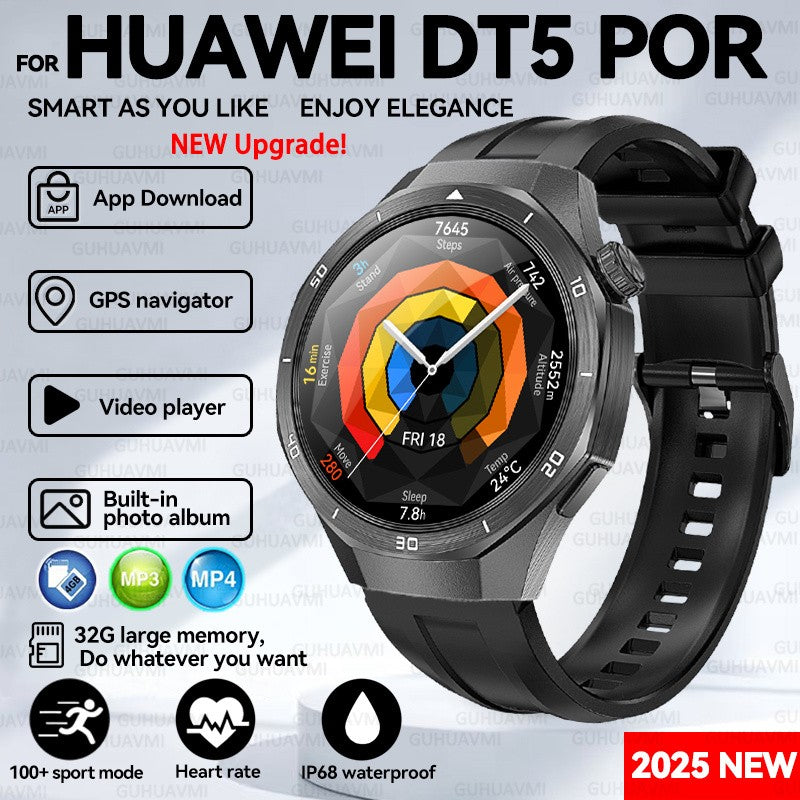 2025 New For HUAWEI GT 5 Pro 32Gb Memory SmartWatch AGPS Beidou Navigation Sapphire Screen HD Video Bluetooth Call SmartBracelet