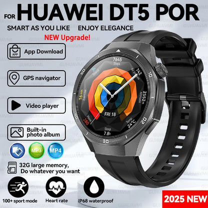 2025 New For HUAWEI GT 5 Pro 32Gb Memory SmartWatch AGPS Beidou Navigation Sapphire Screen HD Video Bluetooth Call SmartBracelet