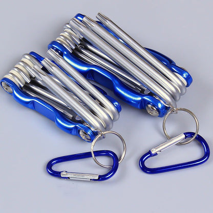 Conjunto de Chaves Allen Dobráveis Portáteis de Metal Sistema Métrico Torx Chave Hexagonal Chave de Fenda Chave Hexagonal Ferramenta Manual de Alta Qualidade