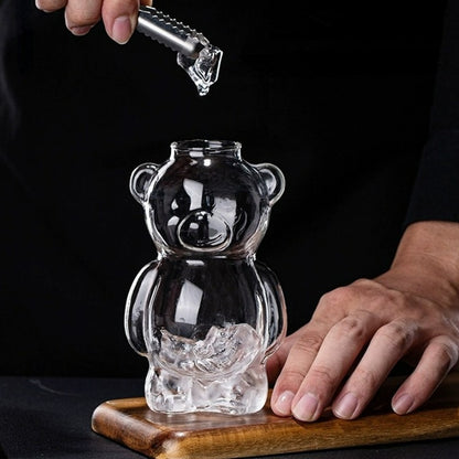 Copo de Vidro em Formato de Urso Copos Criativos para Coquetéis Copo de Suco Transparente Copos Personalizados de Água Acessórios para Bar e Festa