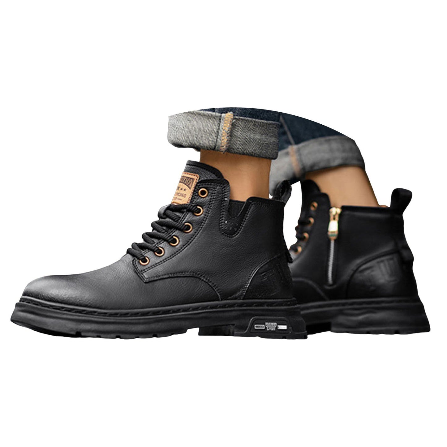 Boot Men'S Velvet Warm And Wear Thick Soled Classic And Fashionable Lace Up Ankle Boots Boots Men Wide Width Zapatos De Hombre