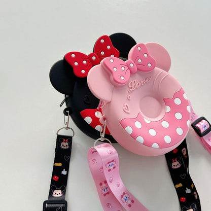 Disney Shoulder Bag Mickey Mouse Cartoon Anime Minnie Mickey Silicone Pocket Pack Crossbody Coin Bag Children's Backpack Gifts
