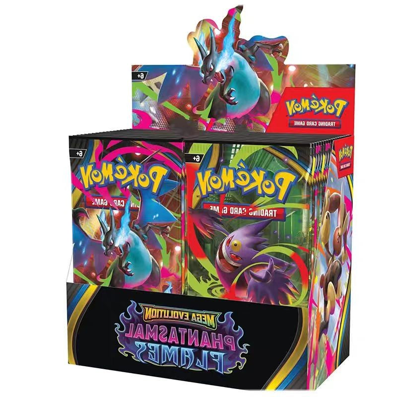 Cartas Pokémon Trading PTCG Desenho Animado Versão EUA ME02 Cartas Pacote de Reforço Chamas Fantasmagóricas Inglês Charizard ETB Coleção Presentes