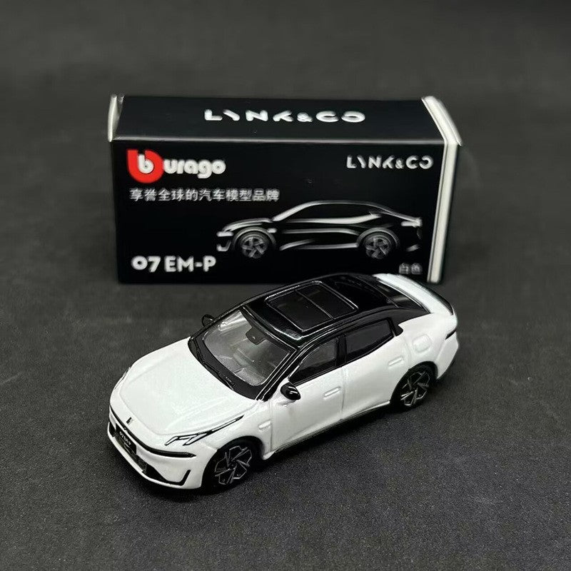 Bburago 1:64 LYNK&CO 07 EM-P Alloy Car Model Diecast Metal Miniature Scale Vehicle Car Model Simulation Collection Kids Toy Gift