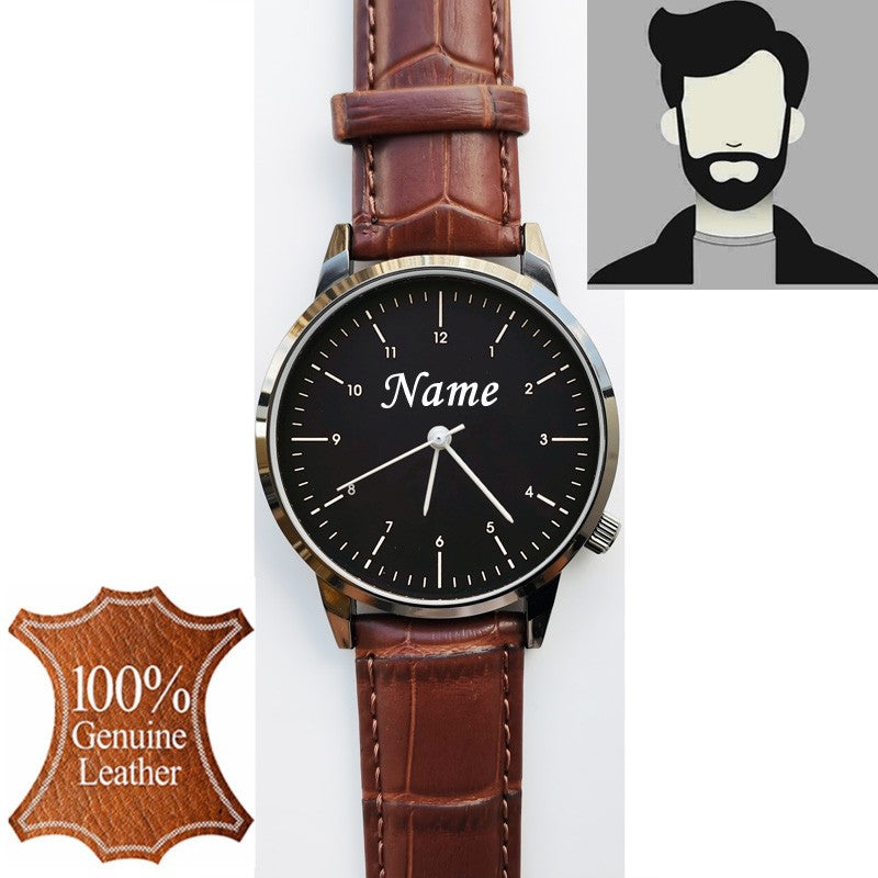 Free Personalized Engrave with Your Name Logo Text Men's Women's Mesh 3 ATM Water Resistant Wristwatch Customized Wrist Watch