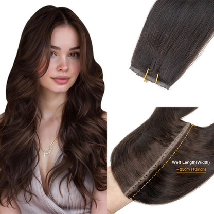 Extensões de cabelo humano Butterfly Twin Tabs Invisible Weft Trama Invisível Fita Plana PU Buraco Invisível Cabelo Humano Real de 25cm Sem Cola 40-50g