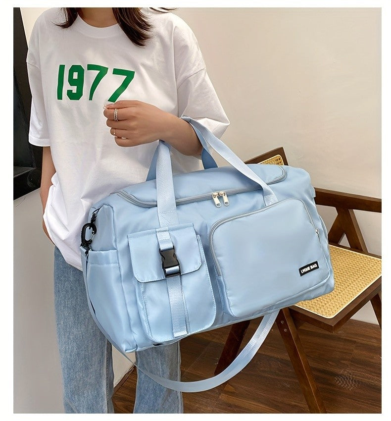 Multifunctional Women's Travel and Fitness Bag - Stylish Pink, Large Capacity, Separate Footwear Compartment