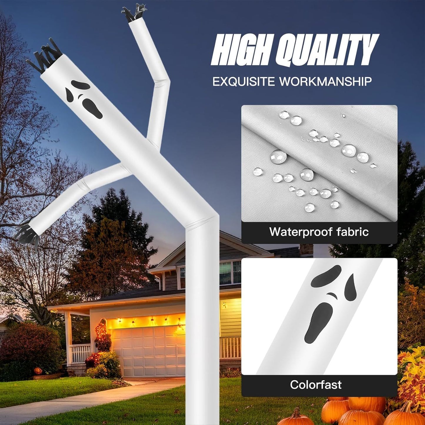 10-20ft Spooky Air Puppet Dancer Inflatable Wave Tube Wacky Wave Dancing Tube for Men Business Promotional Halloween Advertising