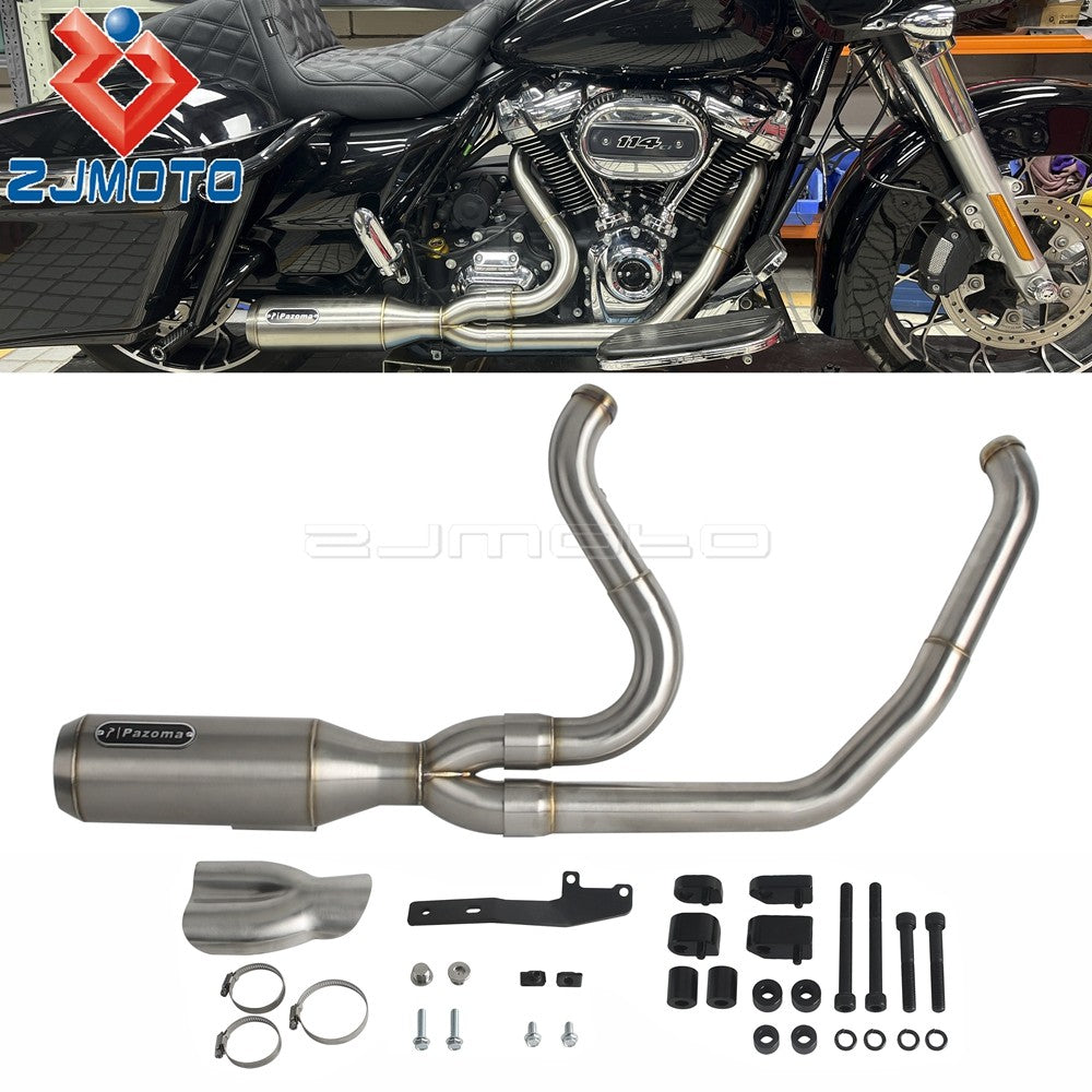 For Harley M8 Touring Electra Glide Road King Street Glide Road Glide 2017-2025 Motorcycle Complete Exhaust Muffler Escape Pipe