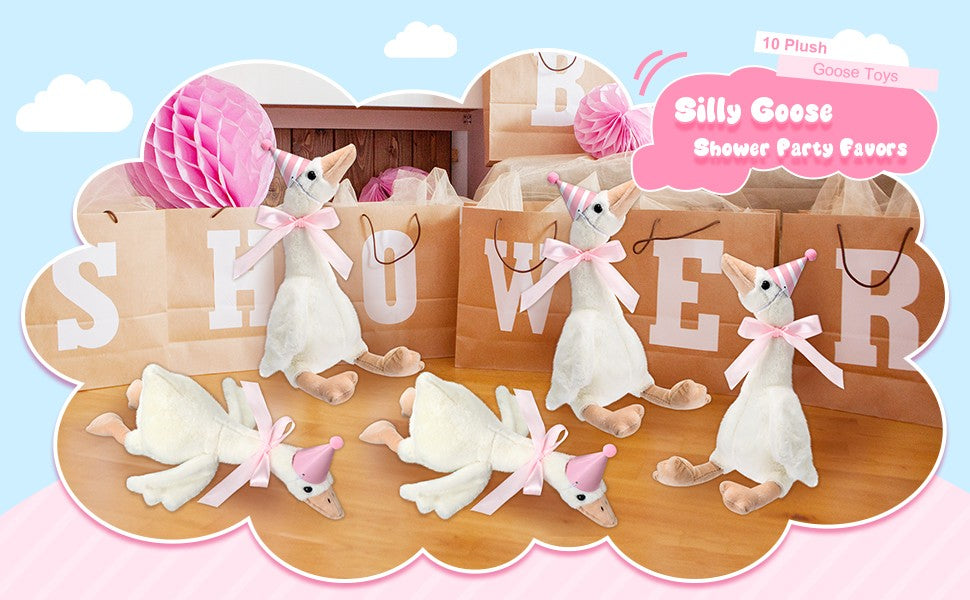6/16 Peças Lembrancinhas de Festa Ganso Bobo Bichos de Pelúcia Brinquedos de Pelúcia Presentes de Chá de Bebê Aniversário (Tamanho: 25CM)