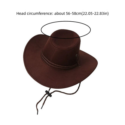 Casual Wide Brim Western Cowboy Hat Knight Hat Beach Cap Summer Sun Hat Visor Cap Cycling Cap Sunscreen Cap Travel