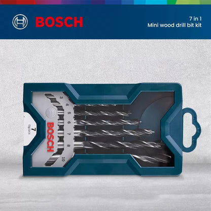 Bosch Kit de 7 Brocas para Madeira 7 Peças Profissional Acessório 3-10mm Indicado para Madeiras Macias e Duras