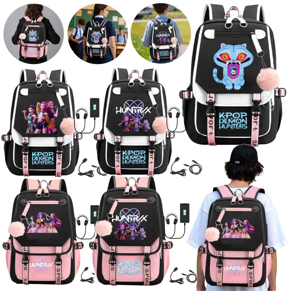 Mochila Demon Slayer K-Pop 2025 Estampa de Desenho Animado Rumi Mira Zoey Até 20L de Grande Capacidade Mochila Escolar para Adolescentes
