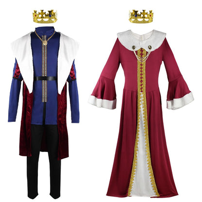 Queen and King Costume for Men Women - Men's Royal King Costume for Halloween Costumes - Women's Royal Queen Costume Full Set