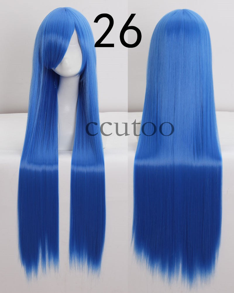 ccutoo 100cm Peruca de Cosplay Reta Sintética de Cabelo Longo de Alta Temperatura 82 Cores Disponíveis