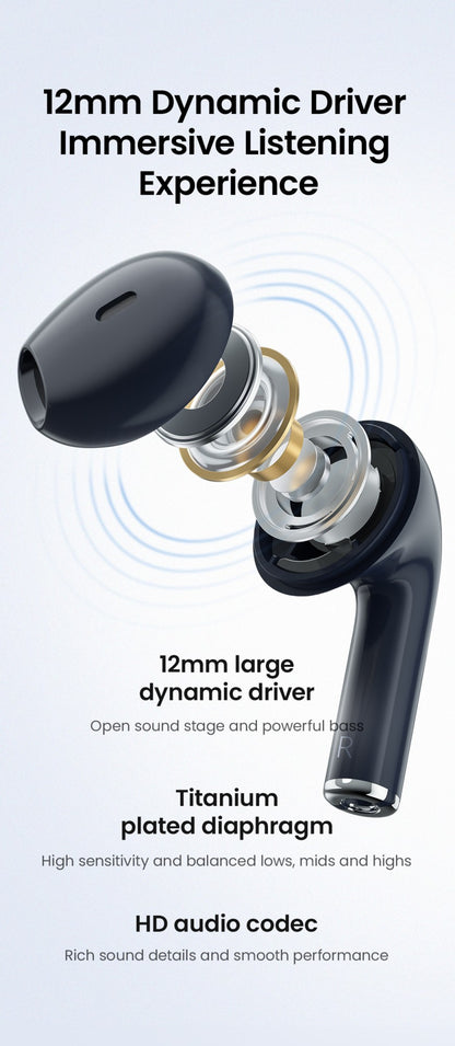 Fones de ouvido HAYLOU X1 2023 True Wireless, estojo metálico, Bluetooth 5.4, bateria de 24 horas, fones de ouvido semi-intra-auriculares