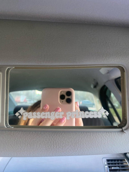 1pc Passenger Princess Car Mirror Decal Car Accessory Window Laptop Sticker Trendy Cute Car Vinyl Decal For Women Gift For Her