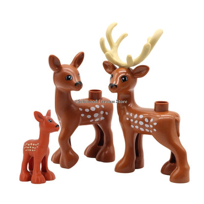 Grandes Blocos de Montar Animais Acessórios Compatíveis com Conjuntos de Tijolos de Zoo Dinossauro Criatividade Brinquedos DIY para Crianças Presente